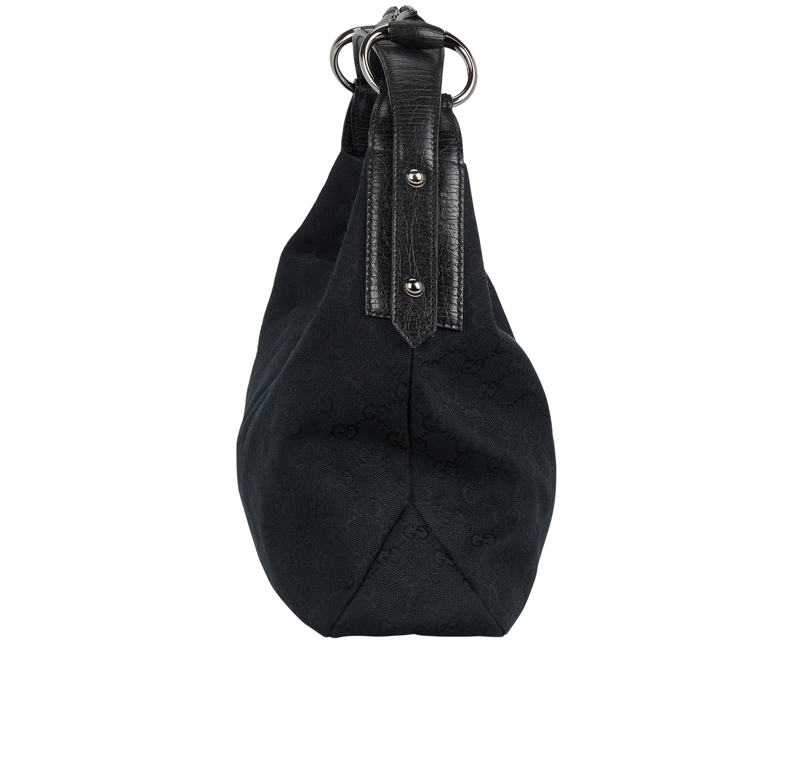GG Horsebit Hobo, &pound;280, Handbags, Black, Canvas, Bottom view